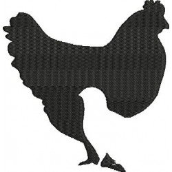 Stickdatei - Huhn Küken Hahn Silhouette
